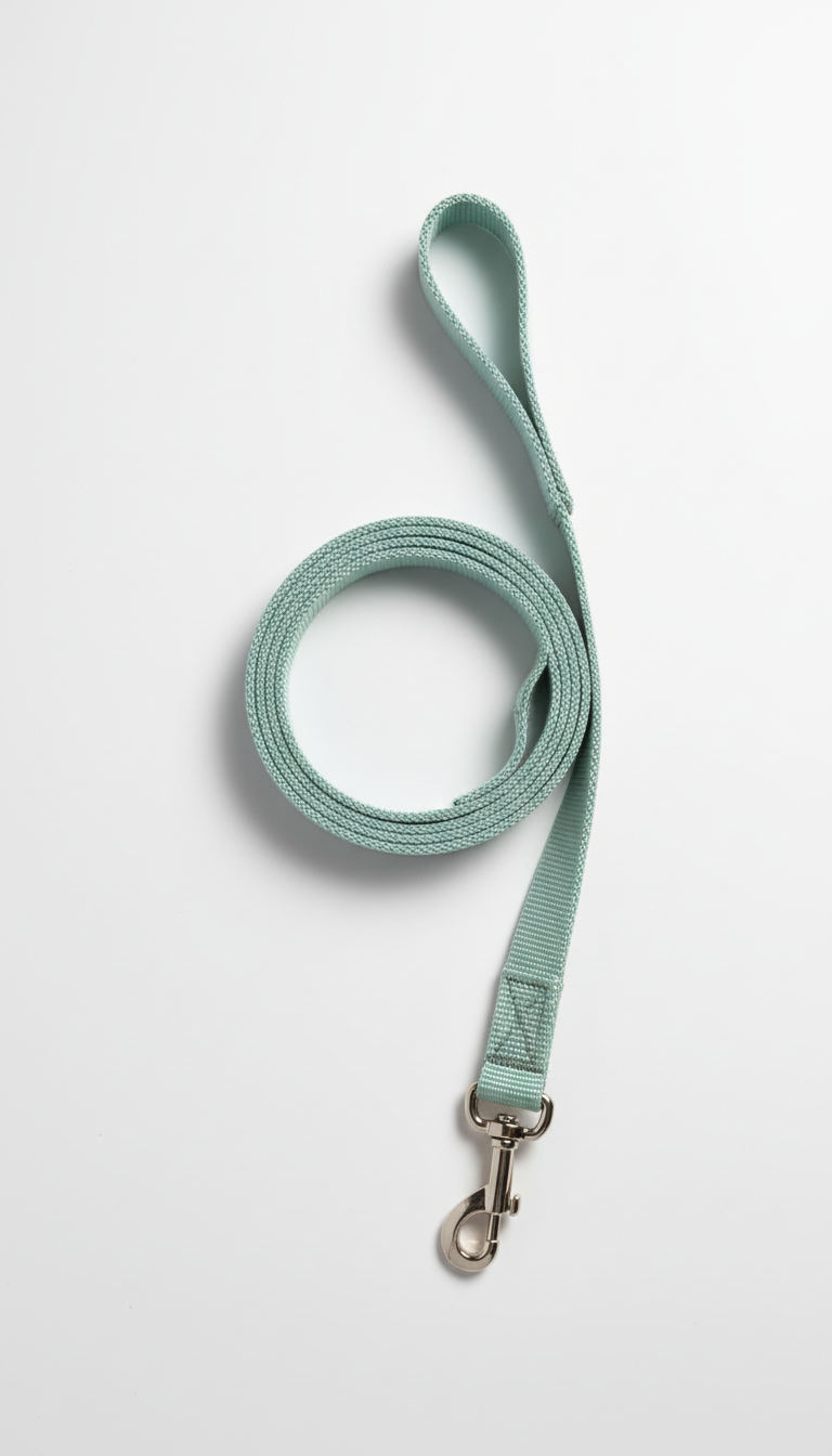 nylon leash in mint slate