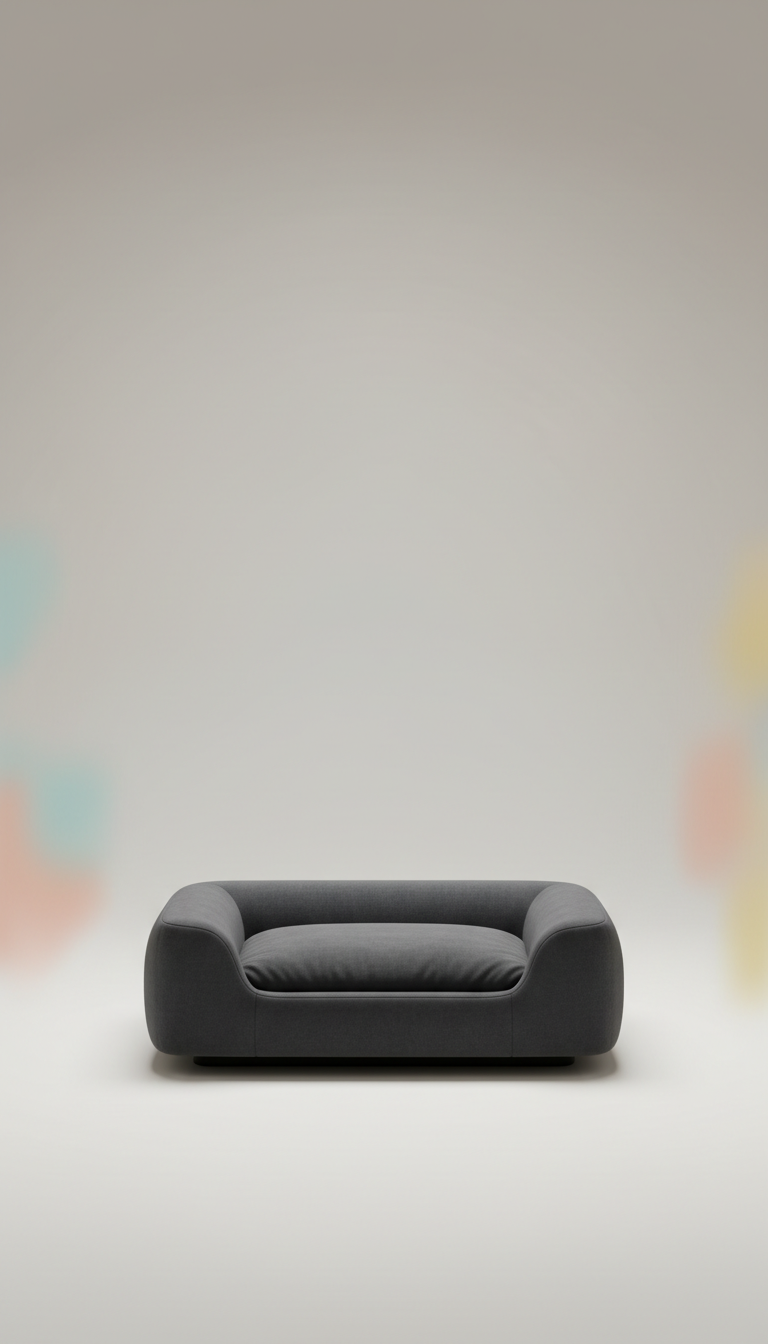designer pet bed in urban charcoal